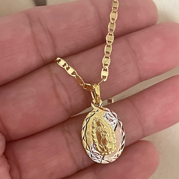 14k Gold Filled Virgen Guadalupe Cadena - Picture 2 of 8